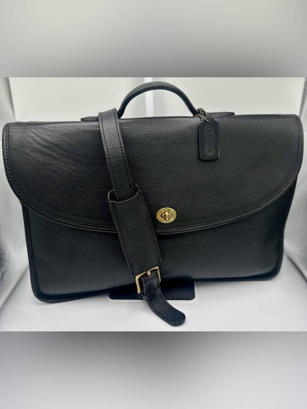 Coach Lexington Briefcase 5265 Black Leather Vintage 2002 Messenger Bag